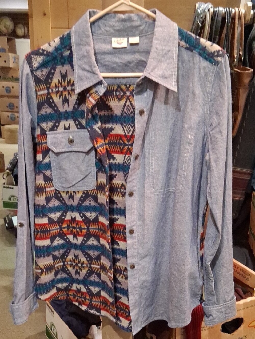 Pendleton / Roxy Wool And Chambray Buttom Up - Picture 8 of 8
